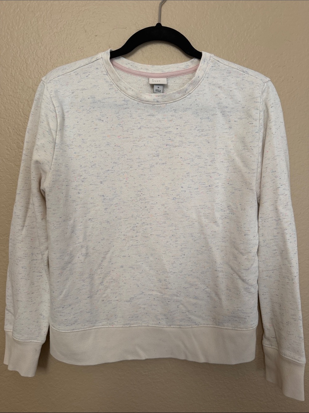 Crewneck Speckled Knit Sweatshirt- Small